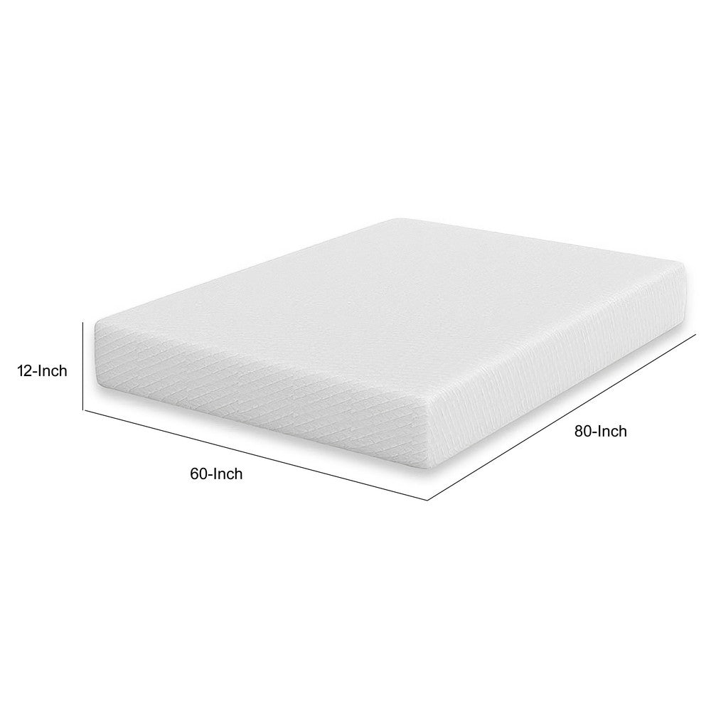 Aysa Queen Size Mattress | Memory Foam | White Polyester Cover | 12"