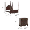 Queen Bedroom Set, Brown, Gold, Brown Wood, 3 Piece Set with 2 Nightstands