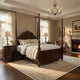 Queen Bedroom Set, Brown, Gold, Brown Wood, 3 Piece Set with 2 Nightstands