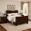 Queen Bedroom Set, Brown Wood, 3 Piece Set with 2 Nightstands