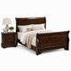 Queen Bedroom Set, Brown Wood, 2 Piece Set with Nightstand