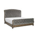 Queen Bedroom Set, Gray, Brown Wood, 5 Piece Set with 2 Nightstands, Dresser, and Mirror