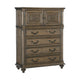 Queen Bedroom Set, Gray, Brown Wood, 5 Piece Set with 2 Nightstands, Dresser, and Chest