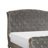 Queen Bedroom Set, Gray, Brown Wood, 3 Piece Set with 2 Nightstands