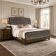 Queen Bedroom Set, Gray, Brown Wood, 3 Piece Set with 2 Nightstands