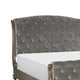 Queen Bedroom Set, Gray, Brown Wood, 2 Piece Set with Nightstand