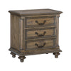 Queen Bedroom Set, Gray, Brown Wood, 2 Piece Set with Nightstand