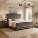 Queen Bedroom Set, Gray, Brown Wood, 2 Piece Set with Nightstand