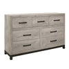 Queen Bedroom Set, Gray Wood, 5 Piece Set with 2 Nightstands, Dresser, and Mirror