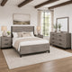 Queen Bedroom Set, Gray Wood, 5 Piece Set with 2 Nightstands, Dresser, and Mirror