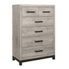 Queen Bedroom Set, Gray Wood, 5 Piece Set with 2 Nightstands, Dresser, and Chest