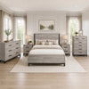 Queen Bedroom Set, Gray Wood, 5 Piece Set with 2 Nightstands, Dresser, and Chest