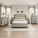 Queen Bedroom Set, Gray Wood, 5 Piece Set with 2 Nightstands, Dresser, and Chest