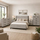 Queen Bedroom Set, Gray Wood, 5 Piece Set with 2 Nightstands, Dresser, and Chest