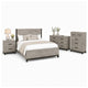 Queen Bedroom Set, Gray Wood, 4 Piece Set with Nightstand, Dresser, and Chest