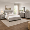 Queen Bedroom Set, Gray Wood, 4 Piece Set with Nightstand, Dresser, and Chest