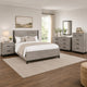 Queen Bedroom Set, Gray Wood, 4 Piece Set with Nightstand, Dresser, and Chest