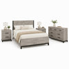 Queen Bedroom Set, Gray Wood, 4 Piece Set with 2 Nightstands and Dresser