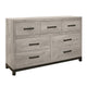 Queen Bedroom Set, Gray Wood, 4 Piece Set with 2 Nightstands and Dresser
