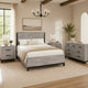 Queen Bedroom Set, Gray Wood, 4 Piece Set with 2 Nightstands and Dresser