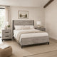 Queen Bedroom Set, Gray Wood, 3 Piece Set with 2 Nightstands