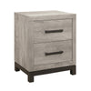Queen Bedroom Set, Gray Wood, 2 Piece Set with Nightstand