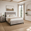 Queen Bedroom Set, Gray Wood, 2 Piece Set with Nightstand