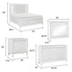 Queen Bedroom Set, White Wood, 5 Piece Set with 2 Nightstands, Dresser, and Mirror