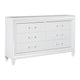 Queen Bedroom Set, White Wood, 4 Piece Set with 2 Nightstands and Dresser