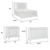 Queen Bedroom Set, White Wood, 4 Piece Set with 2 Nightstands and Dresser