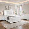 Queen Bedroom Set, White Wood, 4 Piece Set with 2 Nightstands and Dresser