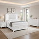Queen Bedroom Set, White Wood, 4 Piece Set with 2 Nightstands and Dresser