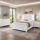 Queen Bedroom Set, White Wood, 4 Piece Set with 2 Nightstands and Dresser