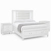 Queen Bedroom Set, White Wood, 3 Piece Set with 2 Nightstands
