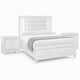 Queen Bedroom Set, White Wood, 3 Piece Set with 2 Nightstands