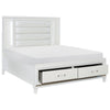 Queen Bedroom Set, White Wood, 3 Piece Set with 2 Nightstands