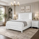 Queen Bedroom Set, White Wood, 3 Piece Set with 2 Nightstands