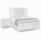 Queen Bedroom Set, White Wood, 2 Piece Set with Nightstand