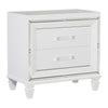 Queen Bedroom Set, White Wood, 2 Piece Set with Nightstand