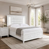Queen Bedroom Set, White Wood, 2 Piece Set with Nightstand