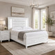 Queen Bedroom Set, White Wood, 2 Piece Set with Nightstand
