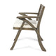 Gena Outdoor Dining Chair Set of 2 | Cream Cushions | Gray Acacia Wood