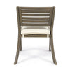 Gena Outdoor Dining Chair Set of 2 | Cream Cushions | Gray Acacia Wood