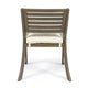 Gena Outdoor Dining Chair Set of 2 | Cream Cushions | Gray Acacia Wood