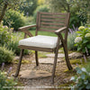 Gena Outdoor Dining Chair Set of 2 | Cream Cushions | Gray Acacia Wood