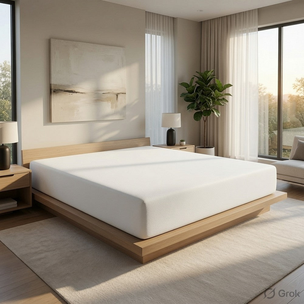 Aysa King Size Mattress | Memory Foam | White Polyester Cover | 12"