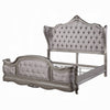 Ari King Bed | Wingback | Taupe Gray Velvet Upholstery | Traditional