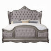 Ari King Bed | Wingback | Taupe Gray Velvet Upholstery | Traditional