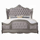 Ari King Bed | Wingback | Taupe Gray Velvet Upholstery | Traditional