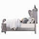 Ari King Bed | Wingback | Taupe Gray Velvet Upholstery | Traditional